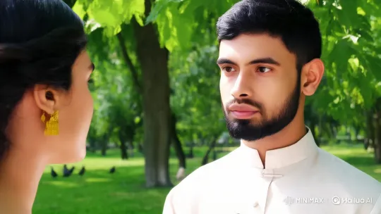 Lovers Embrace in a Serene Park Setting – AI Generated Video | Hailuo AI