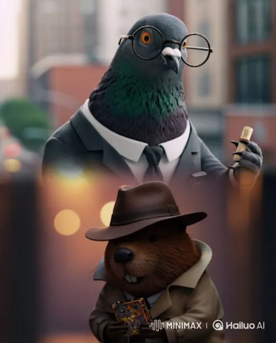 Animated Short: Pigeon and Beaver's City Battle – AI Generated Video | Hailuo AI