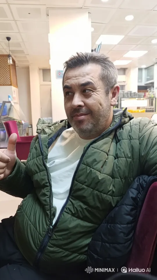 Friendly Man in Green Jacket Gives Thumbs-Up – AI Generated Video | Hailuo AI