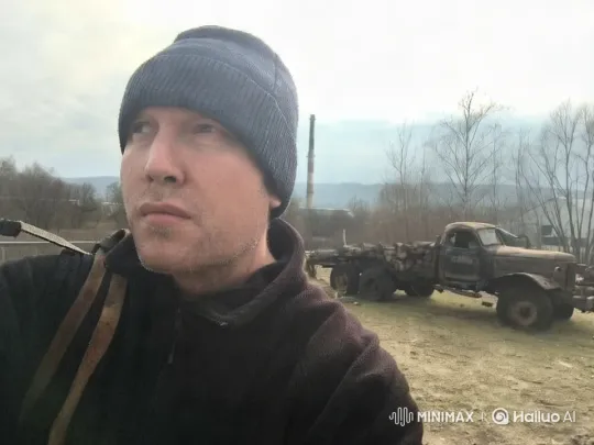 Cyberpunk-Inspired Video of Man with Firewood in Industrial Landscape – AI Generated Video | Hailuo AI