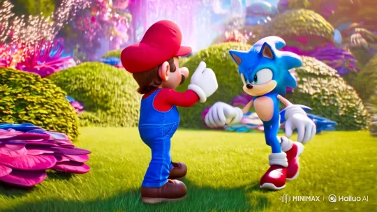 Sonic and Mario's Epic Battle in a Vibrant Fantasy World – AI Generated Video | Hailuo AI