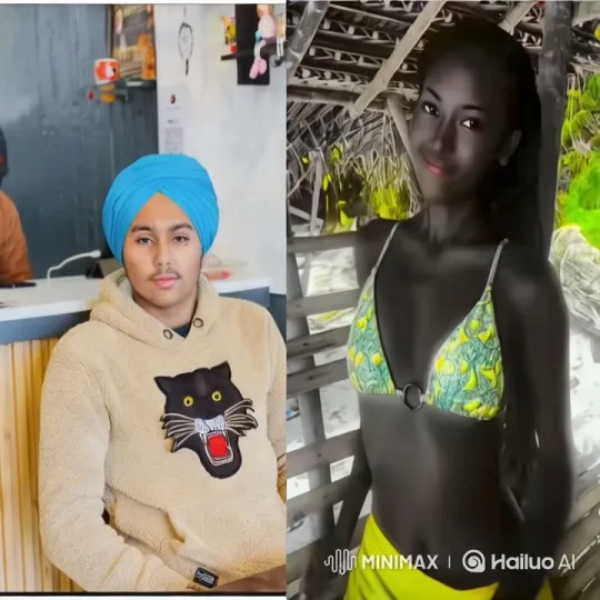 Intimate Embrace: Man in Turban and Woman in Bikini – AI Generated Video | Hailuo AI