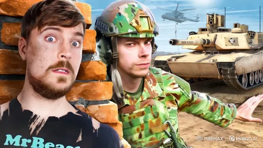 Mr. Beast Hunted in Desert Warfare Scenario – AI Generated Video | Hailuo AI