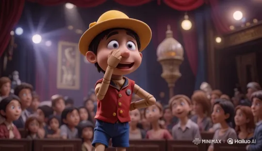 Pinocho's Embarrassment in Classic Puppet Theater – AI Generated Video | Hailuo AI