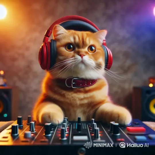 Cat DJ at Party Scene Captured on Camera – AI Generated Video | Hailuo AI
