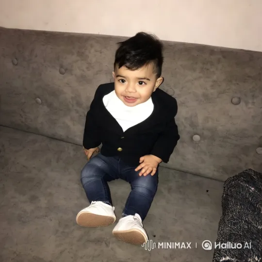 Child Joyfully Dancing on Couch in Black Blazer – AI Generated Video | Hailuo AI