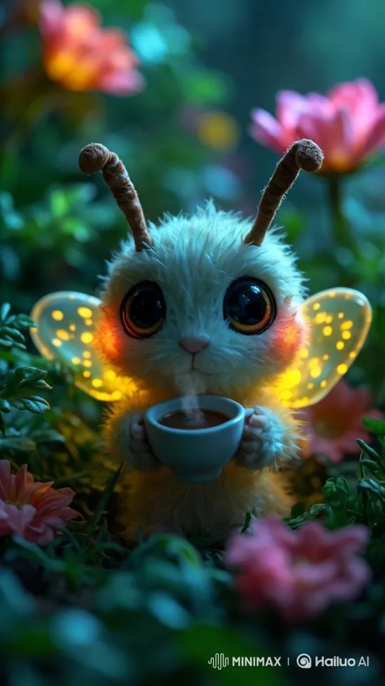 Furry Character Delights in Coffee Aroma – AI Generated Video | Hailuo AI
