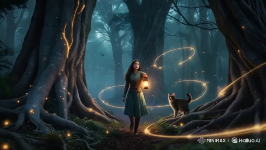 Enchanted Forest Adventure with Luna and Fireflies – AI Generated Video | Hailuo AI