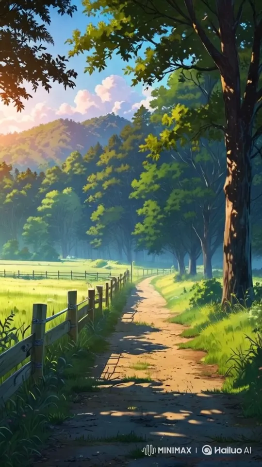 Enchanted Path: From Forest to Countryside Tranquility – AI Generated Video | Hailuo AI