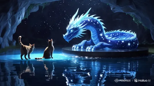 Luna Meets the Enigmatic Starlight Dragon – AI Generated Video | Hailuo AI