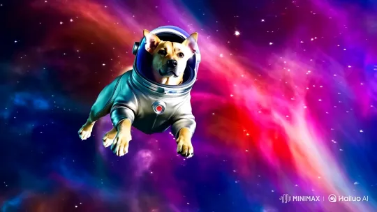 Canine Astronaut Glides Through Cosmic Nebula – AI Generated Video | Hailuo AI