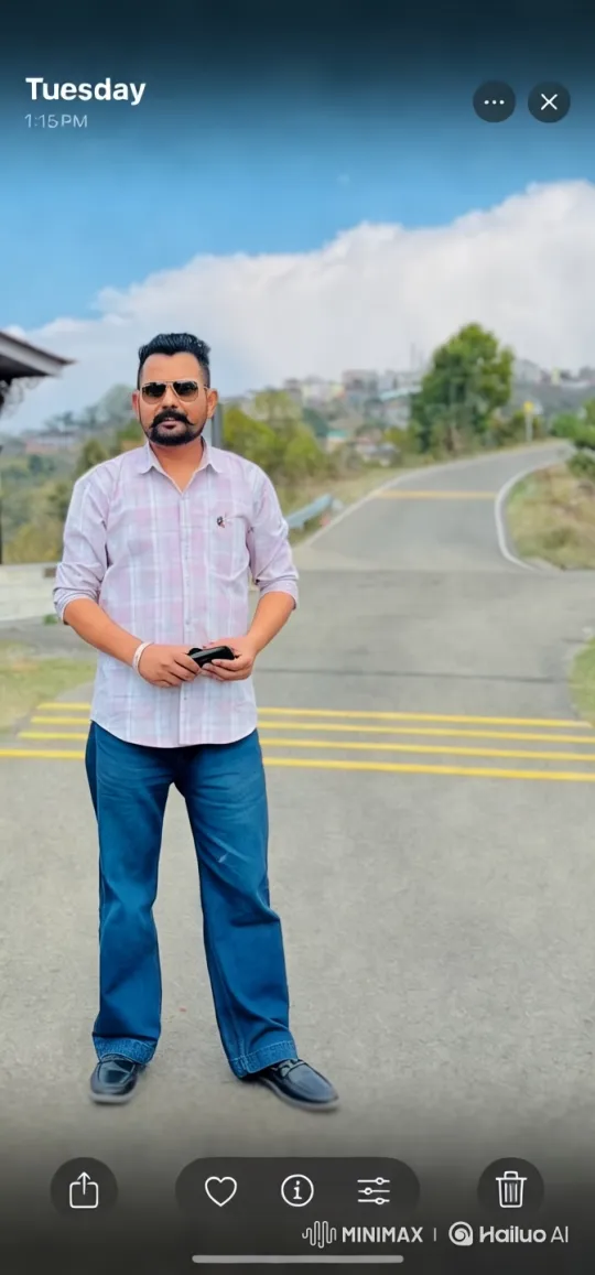 Man in Nature with Device Amidst Scenic Landscape – AI Generated Video | Hailuo AI