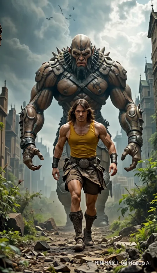 Warrior and Guardian: A Journey Through Ancient Ruins – AI Generated Video | Hailuo AI