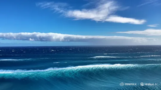 Vast Sky Meets Dynamic Sea in Majestic Display – AI Generated Video | Hailuo AI