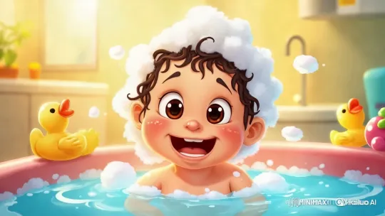 Joyful Bath Time: Little Miguel's Playful World – AI Generated Video | Hailuo AI