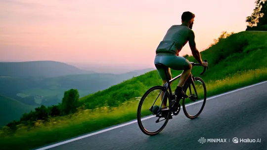 Aesthetic Cycling Journey Through Serene Landscape – AI Generated Video | Hailuo AI