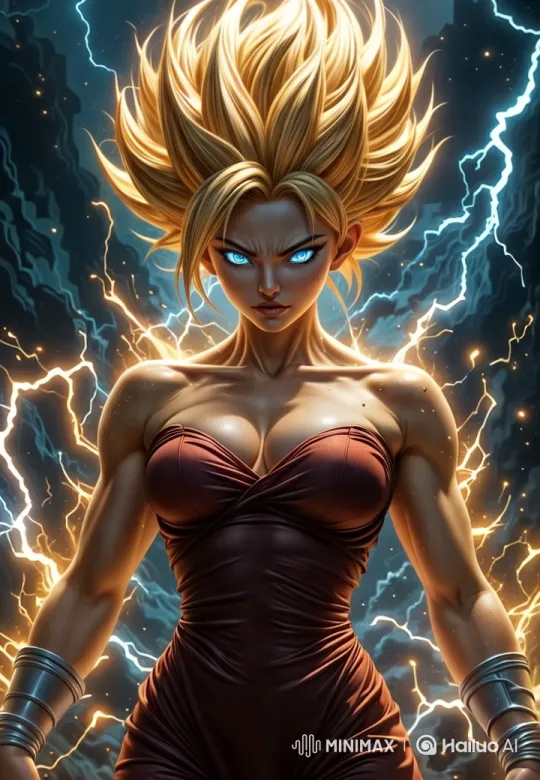 Dynamic Female Warrior with Electrifying Presence – AI Generated Video | Hailuo AI