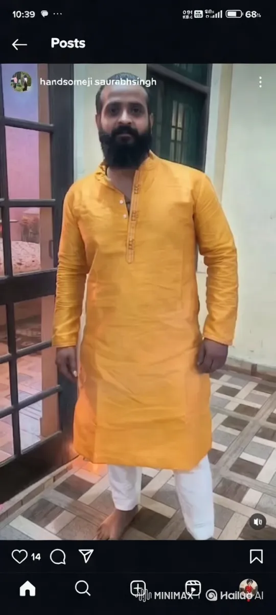 Man in Yellow Kurta Shares Intimate Moment – AI Generated Video | Hailuo AI