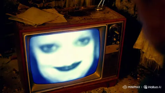 Eerie Abandoned TV with Haunting Smile Emerges – AI Generated Video | Hailuo AI