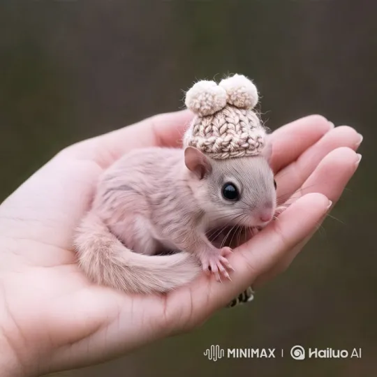 Tiny Pink Flying Squirrel Showcases Favorite Hat – AI Generated Video | Hailuo AI