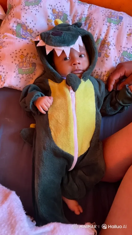 Baby in Dinosaur Costume Joyfully Dances – AI Generated Video | Hailuo AI