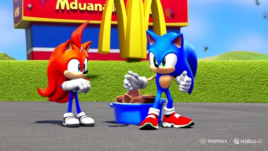 Sonic and Shadow's McDonald's Confrontation – AI Generated Video | Hailuo AI