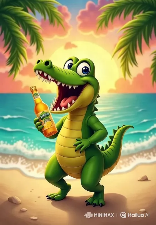 TropiCroco Lemonade: Energetic Kiwi-Costumed Crocodile Promo – AI Generated Video | Hailuo AI