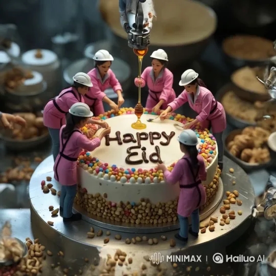 Eid Cake Decoration by Precision and Aesthetics – AI Generated Video | Hailuo AI