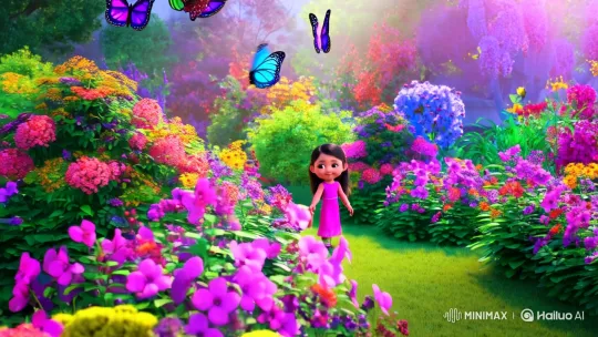 Innocent Joy in a Vibrant Indonesian Flower Garden – AI Generated Video | Hailuo AI