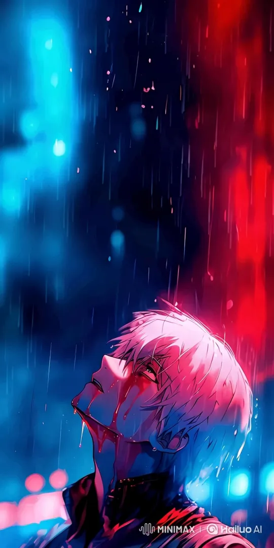 Dramatic Character Under Neon Rain with Intense Emotion – AI Generated Video | Hailuo AI