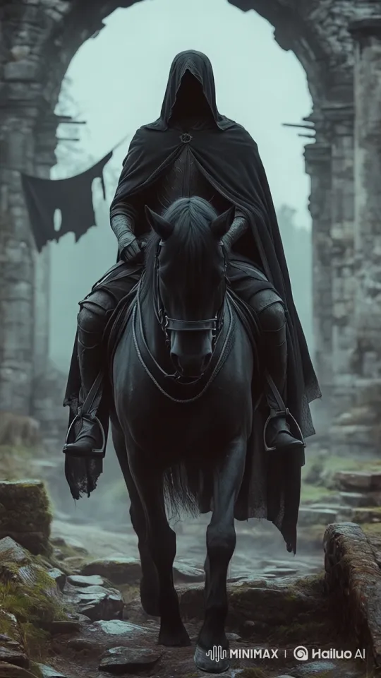 Dark Knight Rides Through Ancient Ruins in Live2D Animation – AI Generated Video | Hailuo AI