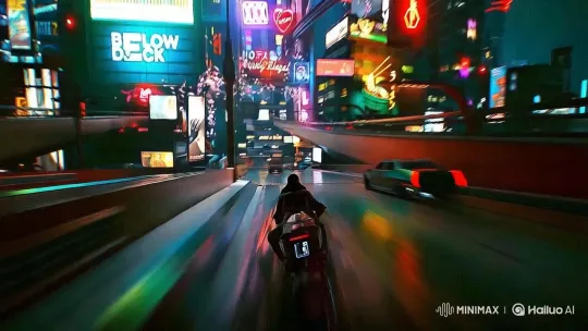 Cyberpunk Rider in Futuristic Neon Cityscape – AI Generated Video | Hailuo AI