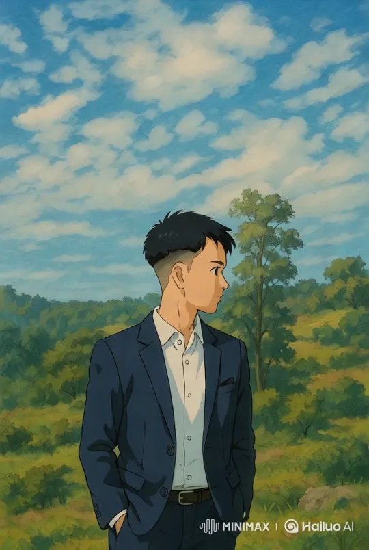 Man in Suit Explores Serene Forest Scene – AI Generated Video | Hailuo AI
