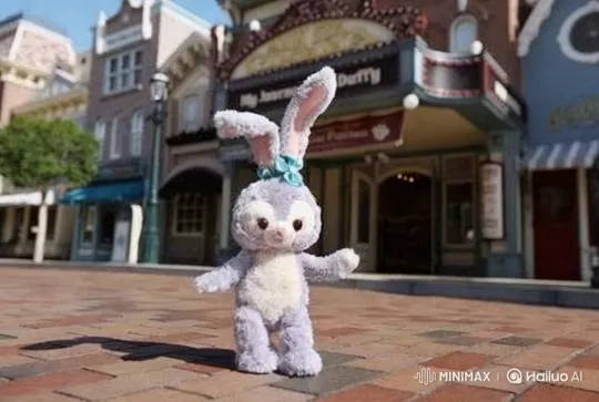 Whimsical Bunny on Cobblestone Street with Nostalgic Flair – AI Generated Video | Hailuo AI