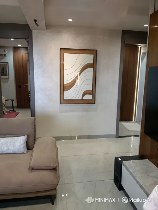 Modern Living Room with Elegant Decor and Curved Art – AI Generated Video | Hailuo AI