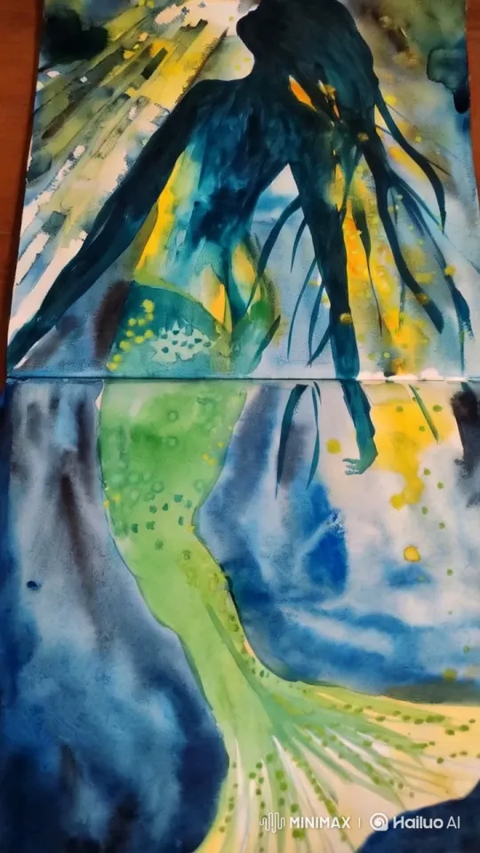Mermaid Glides Gracefully in Sunlit Underwater Scene – AI Generated Video | Hailuo AI