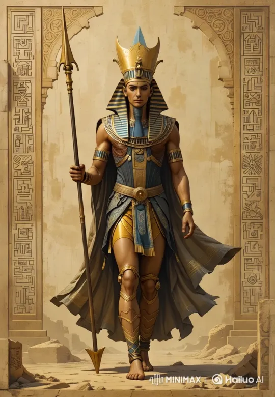 Egyptian Pharaoh Showcases Majesty in Ancient Temple – AI Generated Video | Hailuo AI