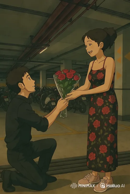 Romantic Proposal in Underground Parking Lot – AI Generated Video | Hailuo AI