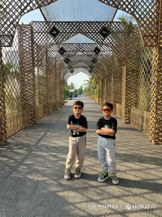 Boys Perform Intense Kungfu Routine Under Archway – AI Generated Video | Hailuo AI