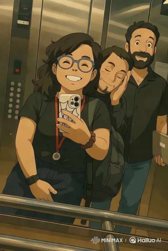Friends Sharing a Moment in an Elevator – AI Generated Video | Hailuo AI