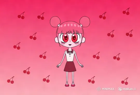 Cherry Room: Vibrant Animation with Swaying Character – AI Generated Video | Hailuo AI