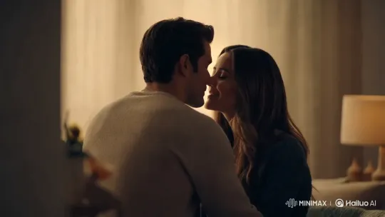 Intimate Couple's Tender Moment in Minimalist Setting – AI Generated Video | Hailuo AI