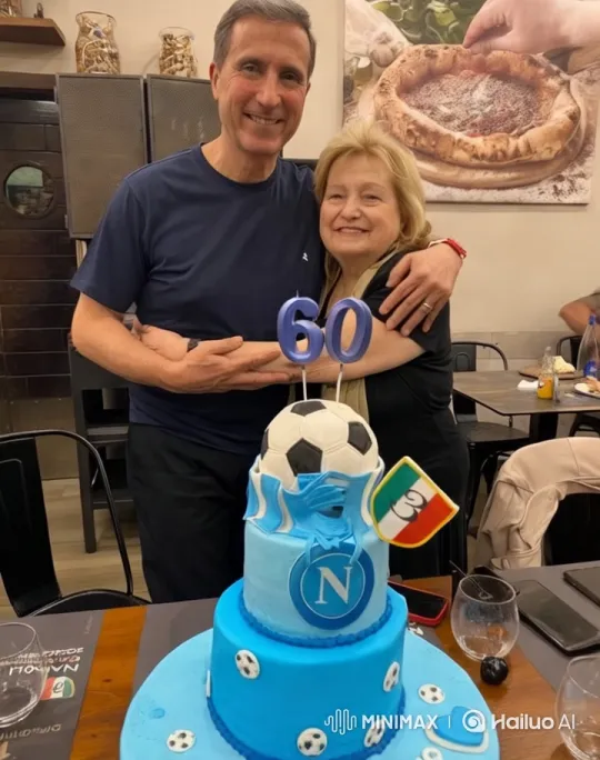 Couple Celebrates 60th Birthday in Cozy Restaurant – AI Generated Video | Hailuo AI