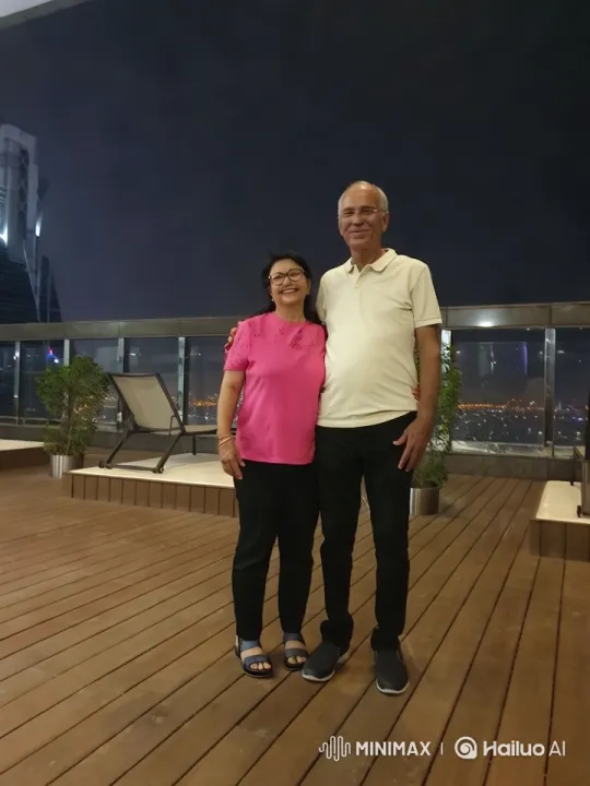 Couple Enjoying Intimate Night on City Deck – AI Generated Video | Hailuo AI