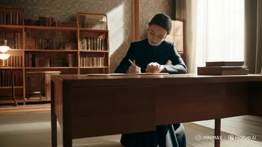 Aesthetic Film Clip: Introspective Writing Scene – AI Generated Video | Hailuo AI