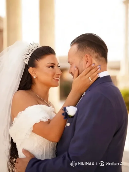 Intimate Wedding Embrace in Elegant Setting – AI Generated Video | Hailuo AI