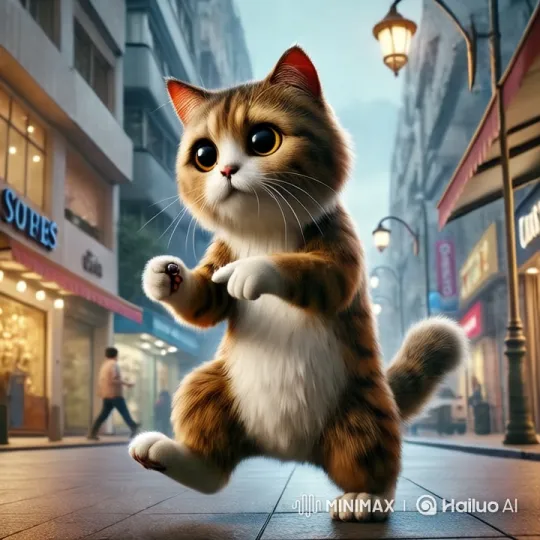 Whimsical Cat Strolls Through Vibrant NYC – AI Generated Video | Hailuo AI