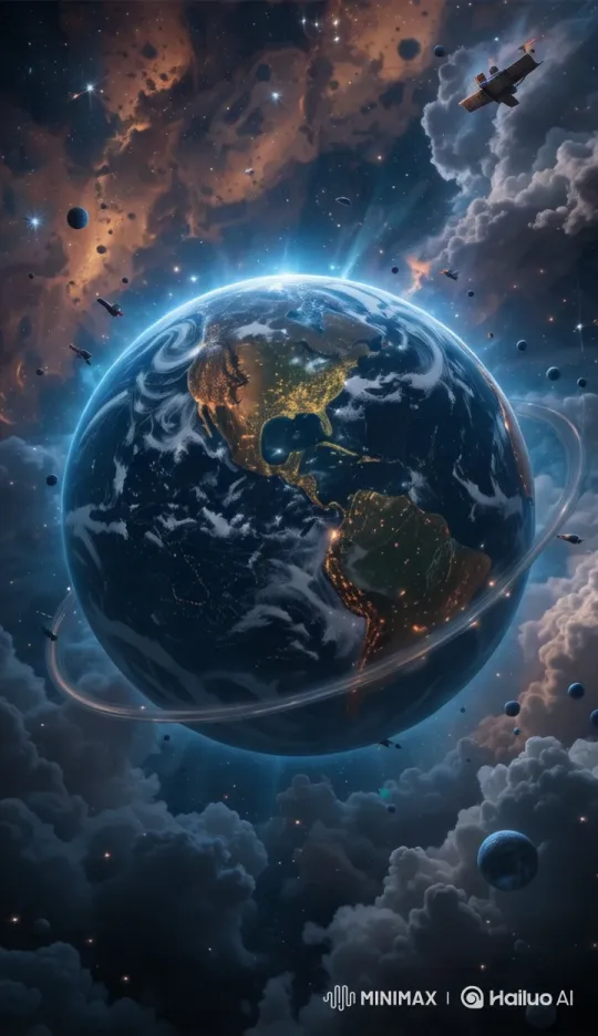Cosmic Globe: A Slow Spin Through Space's Wonders – AI Generated Video | Hailuo AI