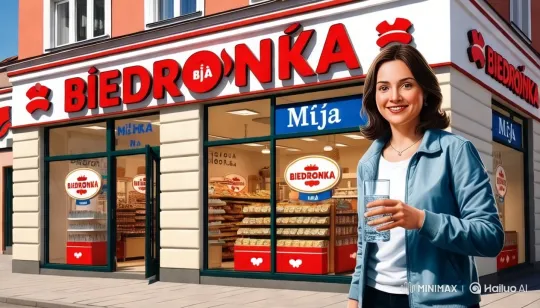 Woman Meets Friends, Shares Snacks at Biedronka Store – AI Generated Video | Hailuo AI