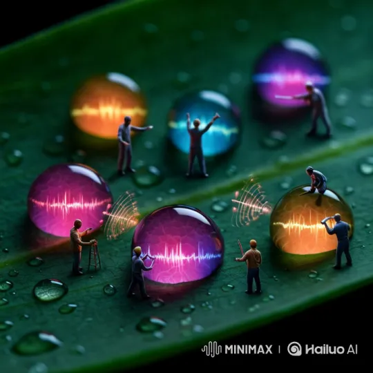 Magical Interaction with Dew Drops on a Leaf – AI Generated Video | Hailuo AI